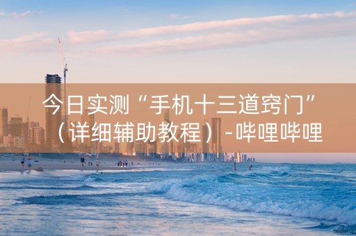 今日实测“手机十三道窍门”（详细辅助教程）-哔哩哔哩