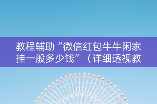 教程辅助“微信红包牛牛闲家挂一般多少钱”（详细透视教程）-哔哩哔哩