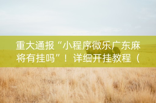 重大通报“小程序微乐广东麻将有挂吗”！详细开挂教程（确实真的有挂)-知乎