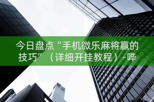 今日盘点“手机微乐麻将赢的技巧”（详细开挂教程）-哔哩哔哩