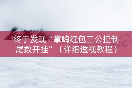终于发现“掌嗨红包三公控制尾数开挂”（详细透视教程）-哔哩哔哩