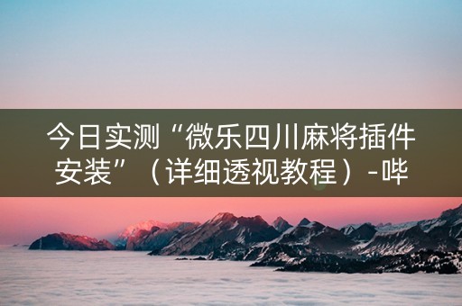 今日实测“微乐四川麻将插件安装”（详细透视教程）-哔哩哔哩