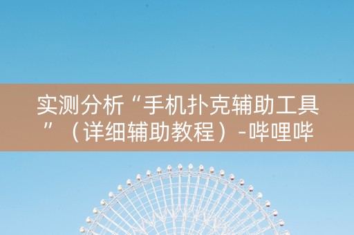 实测分析“手机扑克辅助工具”（详细辅助教程）-哔哩哔哩