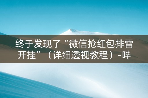 终于发现了“微信抢红包排雷开挂”（详细透视教程）-哔哩哔哩
