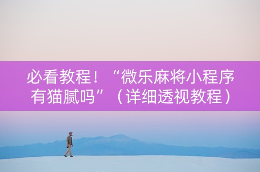 必看教程！“微乐麻将小程序有猫腻吗”（详细透视教程）-哔哩哔哩