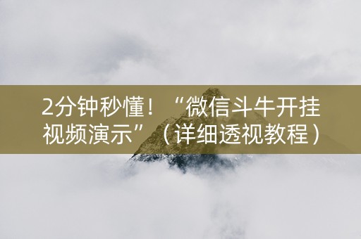 2分钟秒懂！“微信斗牛开挂视频演示”（详细透视教程）-哔哩哔哩