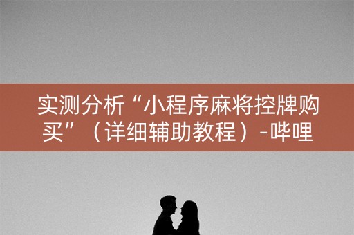 实测分析“小程序麻将控牌购买”（详细辅助教程）-哔哩哔哩