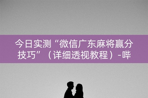 今日实测“微信广东麻将赢分技巧”（详细透视教程）-哔哩哔哩
