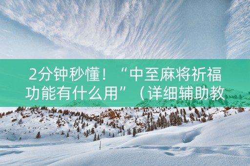 2分钟秒懂！“中至麻将祈福功能有什么用”（详细辅助教程）-哔哩哔哩