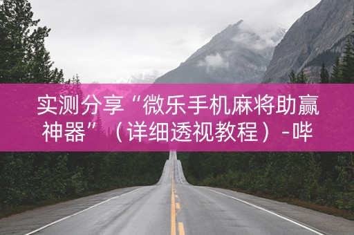 实测分享“微乐手机麻将助赢神器”（详细透视教程）-哔哩哔哩
