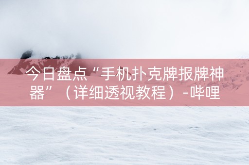 今日盘点“手机扑克牌报牌神器”（详细透视教程）-哔哩哔哩
