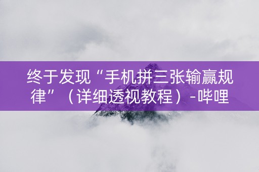 终于发现“手机拼三张输赢规律”（详细透视教程）-哔哩哔哩
