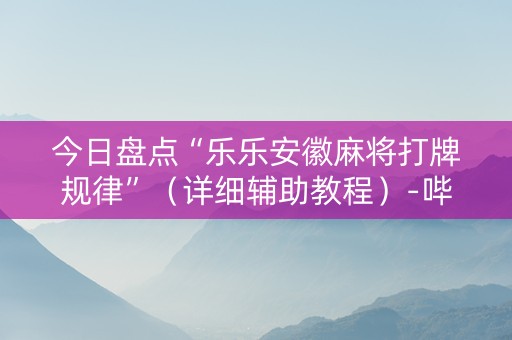 今日盘点“乐乐安徽麻将打牌规律”（详细辅助教程）-哔哩哔哩