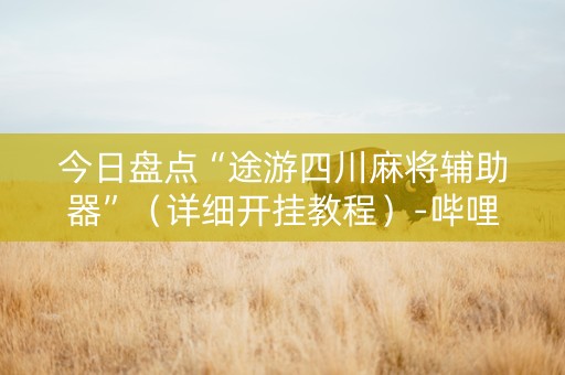 今日盘点“途游四川麻将辅助器”（详细开挂教程）-哔哩哔哩