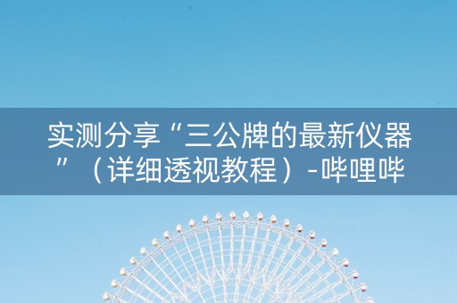 实测分享“三公牌的最新仪器”（详细透视教程）-哔哩哔哩