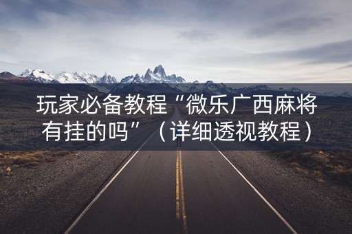 玩家必备教程“微乐广西麻将有挂的吗”（详细透视教程）-哔哩哔哩