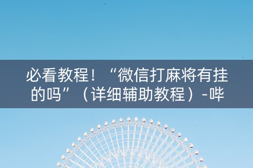 必看教程！“微信打麻将有挂的吗”（详细辅助教程）-哔哩哔哩