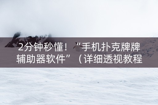 2分钟秒懂！“手机扑克牌牌辅助器软件”（详细透视教程）-哔哩哔哩