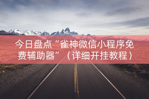 今日盘点“雀神微信小程序免费辅助器”（详细开挂教程）-哔哩哔哩