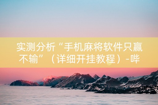 实测分析“手机麻将软件只赢不输”（详细开挂教程）-哔哩哔哩