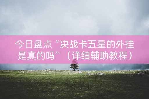 今日盘点“决战卡五星的外挂是真的吗”（详细辅助教程）-哔哩哔哩