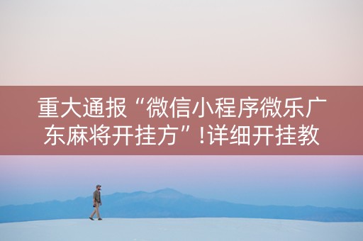 重大通报“微信小程序微乐广东麻将开挂方”!详细开挂教程-知乎