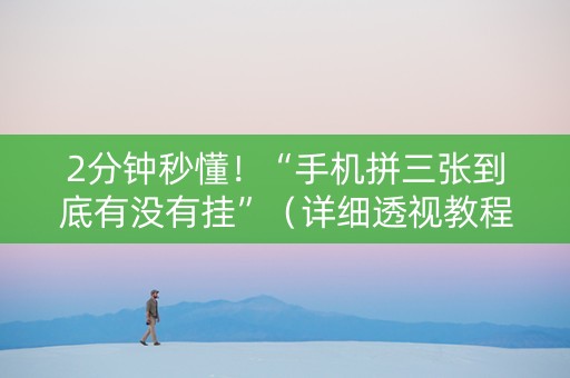 2分钟秒懂！“手机拼三张到底有没有挂”（详细透视教程）-哔哩哔哩