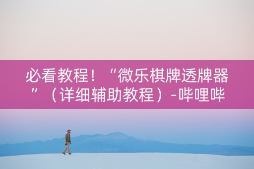 必看教程！“微乐棋牌透牌器”（详细辅助教程）-哔哩哔哩