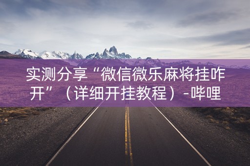 实测分享“微信微乐麻将挂咋开”（详细开挂教程）-哔哩哔哩