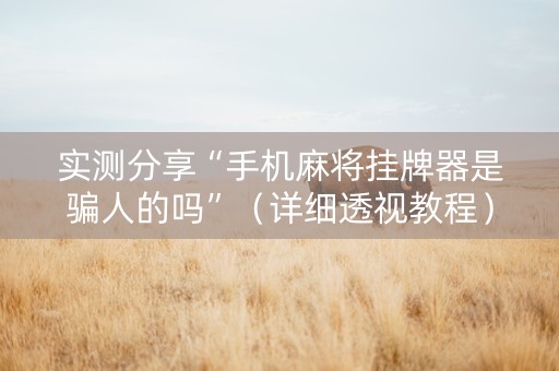 实测分享“手机麻将挂牌器是骗人的吗”（详细透视教程）-哔哩哔哩