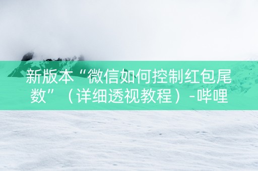 新版本“微信如何控制红包尾数”（详细透视教程）-哔哩哔哩