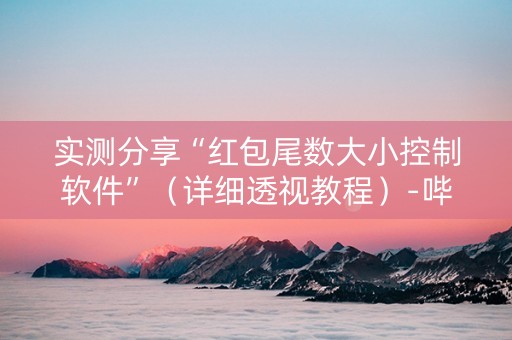 实测分享“红包尾数大小控制软件”（详细透视教程）-哔哩哔哩