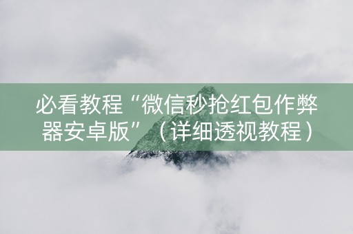 必看教程“微信秒抢红包作弊器安卓版”（详细透视教程）-哔哩哔哩
