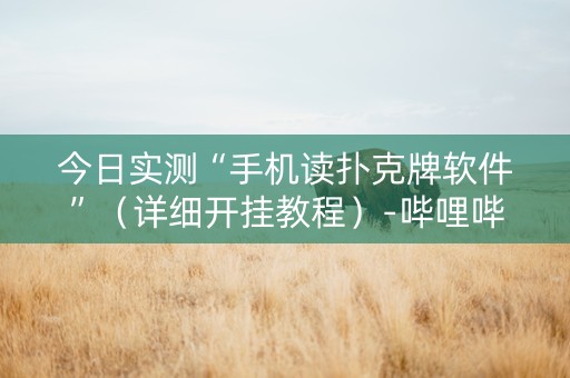 今日实测“手机读扑克牌软件”（详细开挂教程）-哔哩哔哩