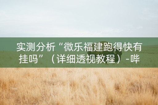 实测分析“微乐福建跑得快有挂吗”（详细透视教程）-哔哩哔哩