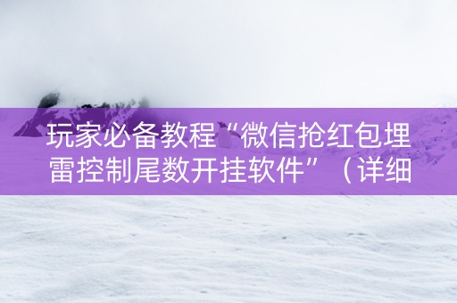 玩家必备教程“微信抢红包埋雷控制尾数开挂软件”（详细透视教程）-哔哩哔哩