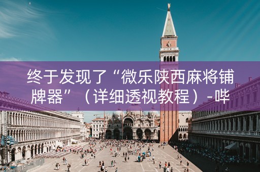 终于发现了“微乐陕西麻将铺牌器”（详细透视教程）-哔哩哔哩