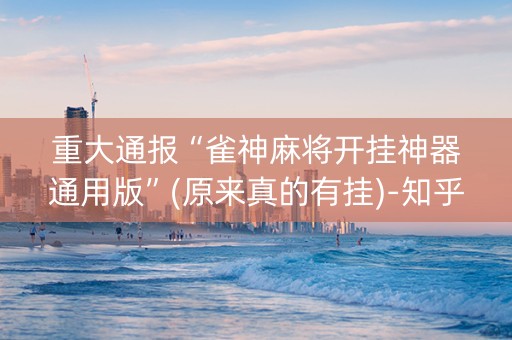 重大通报“雀神麻将开挂神器通用版”(原来真的有挂)-知乎