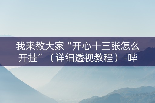 我来教大家“开心十三张怎么开挂”（详细透视教程）-哔哩哔哩