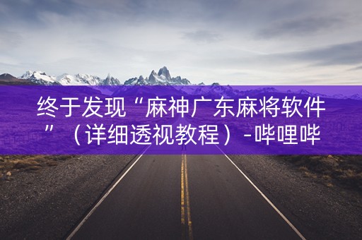 终于发现“麻神广东麻将软件”（详细透视教程）-哔哩哔哩