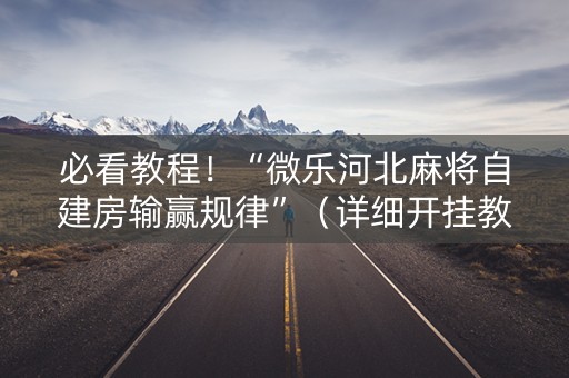 必看教程！“微乐河北麻将自建房输赢规律”（详细开挂教程）-哔哩哔哩