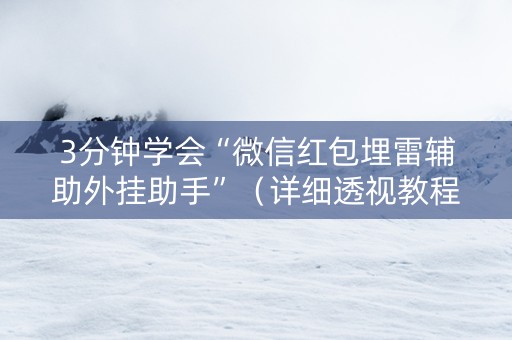 3分钟学会“微信红包埋雷辅助外挂助手”（详细透视教程）-哔哩哔哩