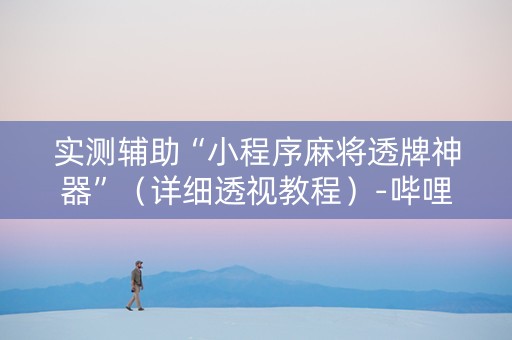 实测辅助“小程序麻将透牌神器”（详细透视教程）-哔哩哔哩