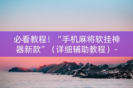 必看教程！“手机麻将软挂神器新款”（详细辅助教程）-哔哩哔哩