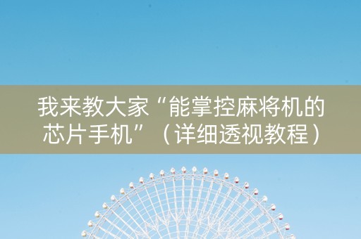 我来教大家“能掌控麻将机的芯片手机”（详细透视教程）-哔哩哔哩