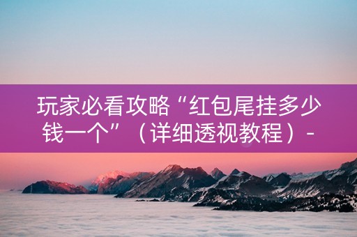 玩家必看攻略“红包尾挂多少钱一个”（详细透视教程）-哔哩哔哩