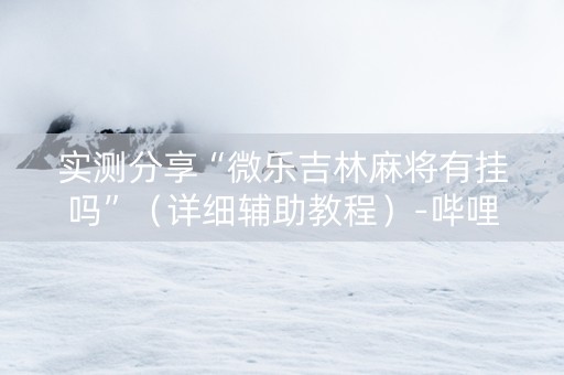 实测分享“微乐吉林麻将有挂吗”（详细辅助教程）-哔哩哔哩