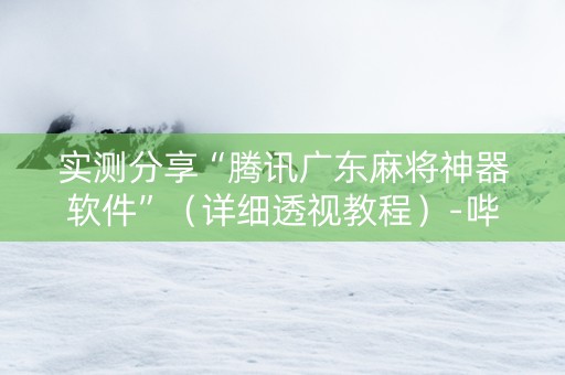 实测分享“腾讯广东麻将神器软件”（详细透视教程）-哔哩哔哩
