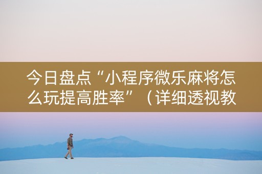 今日盘点“小程序微乐麻将怎么玩提高胜率”（详细透视教程）-哔哩哔哩
