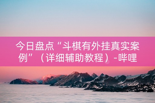 今日盘点“斗棋有外挂真实案例”（详细辅助教程）-哔哩哔哩